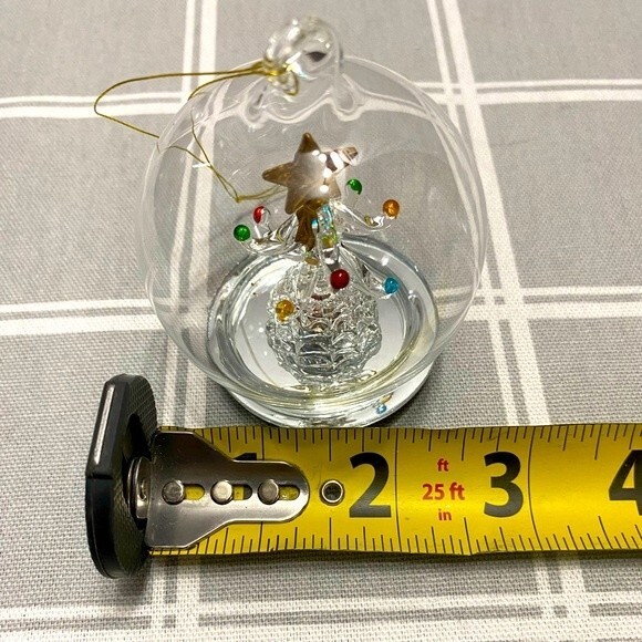 Christmas Ornament Hanging Ball Spun Glass Tree Colored Balls & Gold Star - Picture 5 of 6